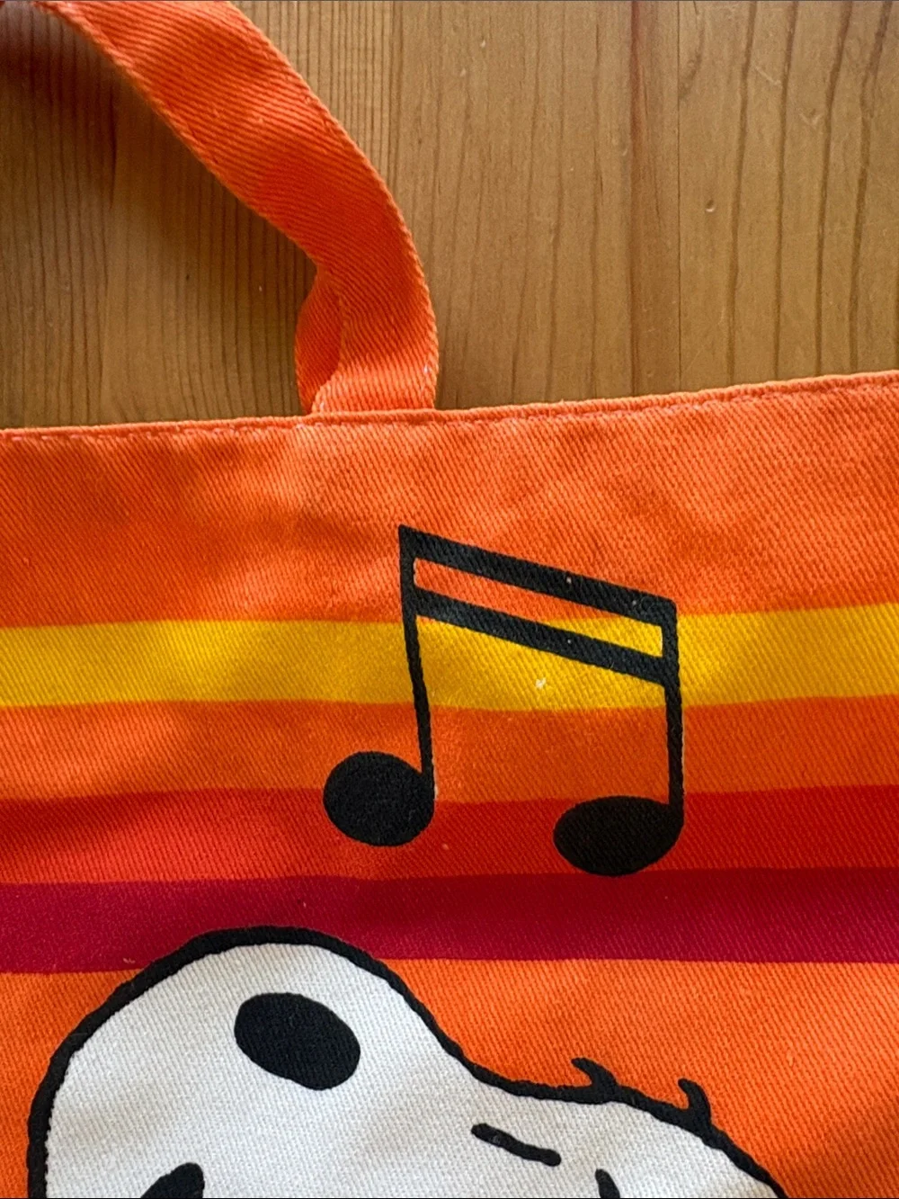 Vintage Peanuts Snoopy & Woodstock Orange Tote Bag see photos for size